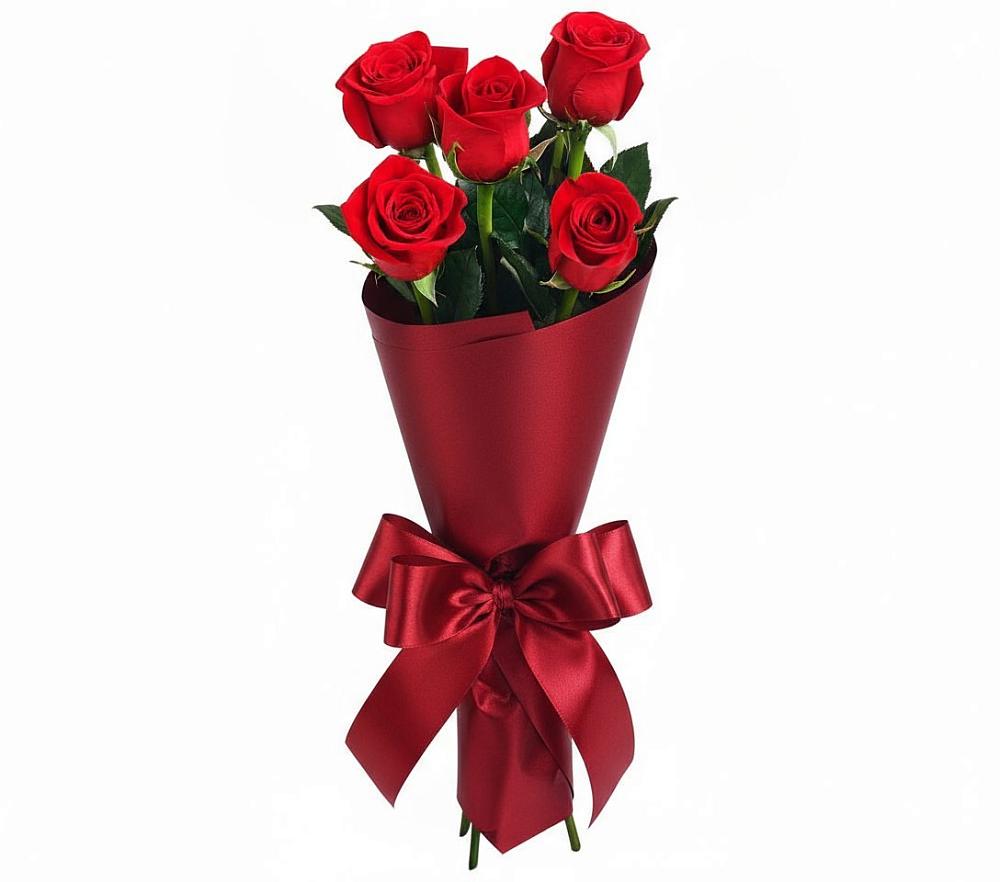 Букет 5 Красных роз Эдлесс Лав в Вёшенской