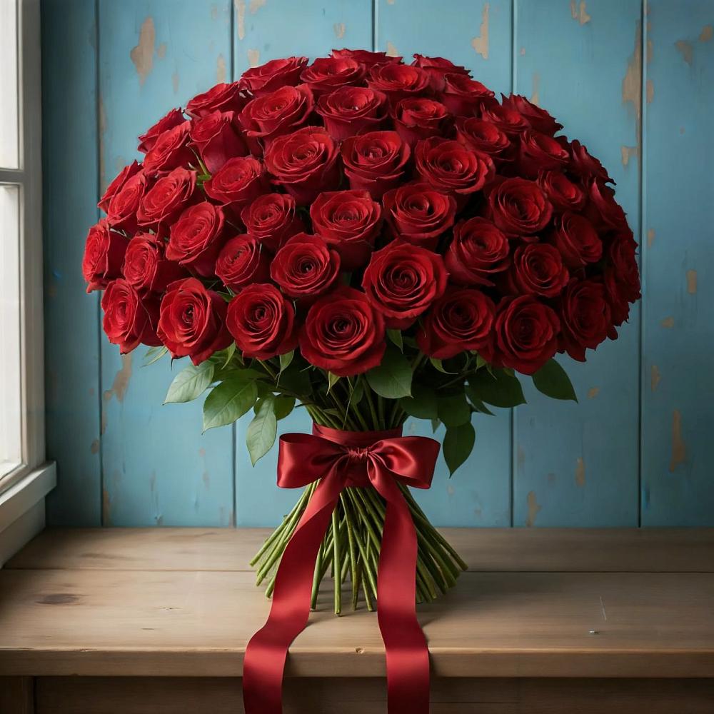 Букет Красные розы Блэк Меджик в Вёшенской