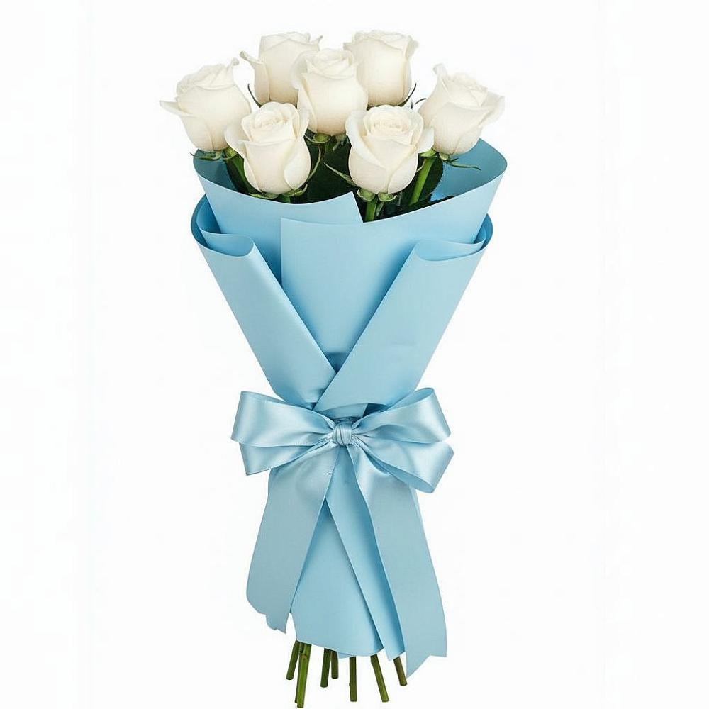 Букет 7 белых роз Проуд в Вёшенской