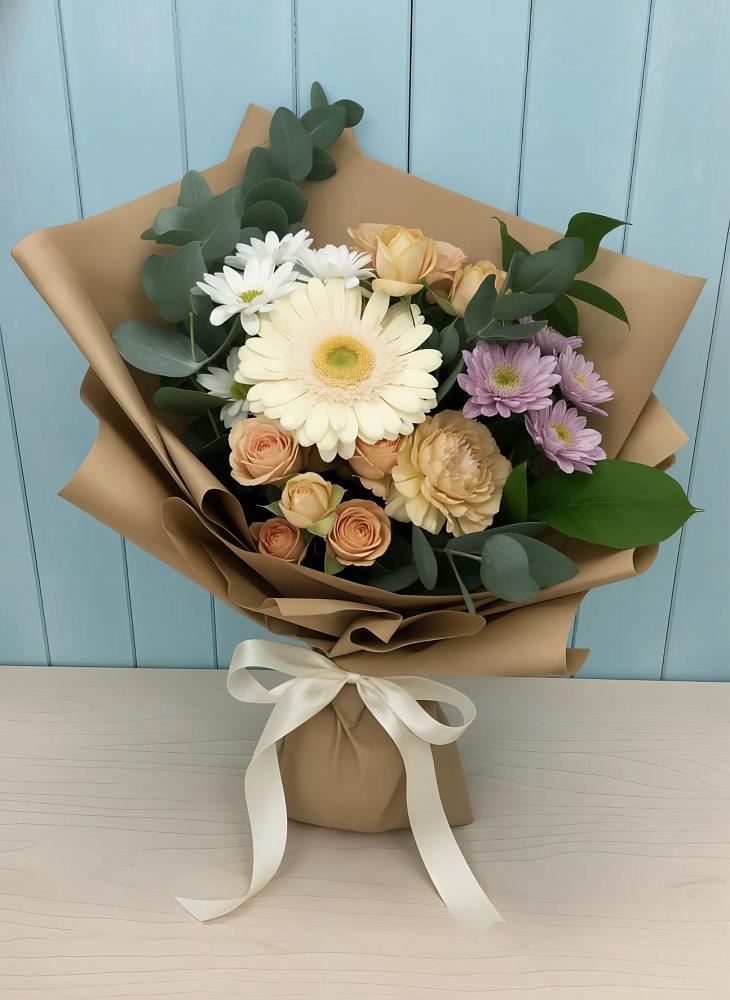 Букет цветов из: Герберы и Хризантемы в Вёшенской