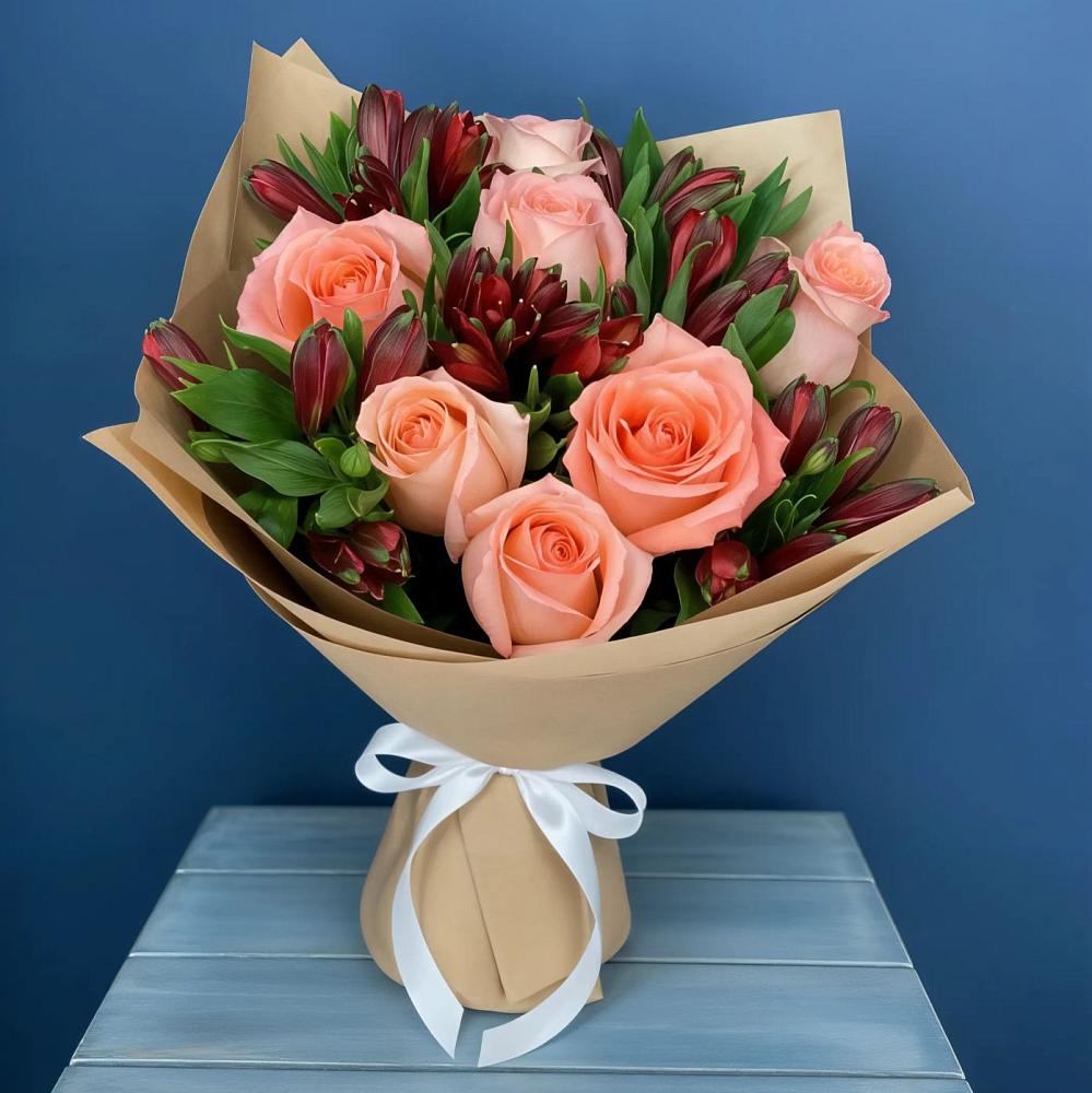 Букет цветов из: Розы и Альстромерии в Вёшенской