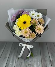 Букет цветов из:  Розы, Герберы и Хризантемы в Вёшенской