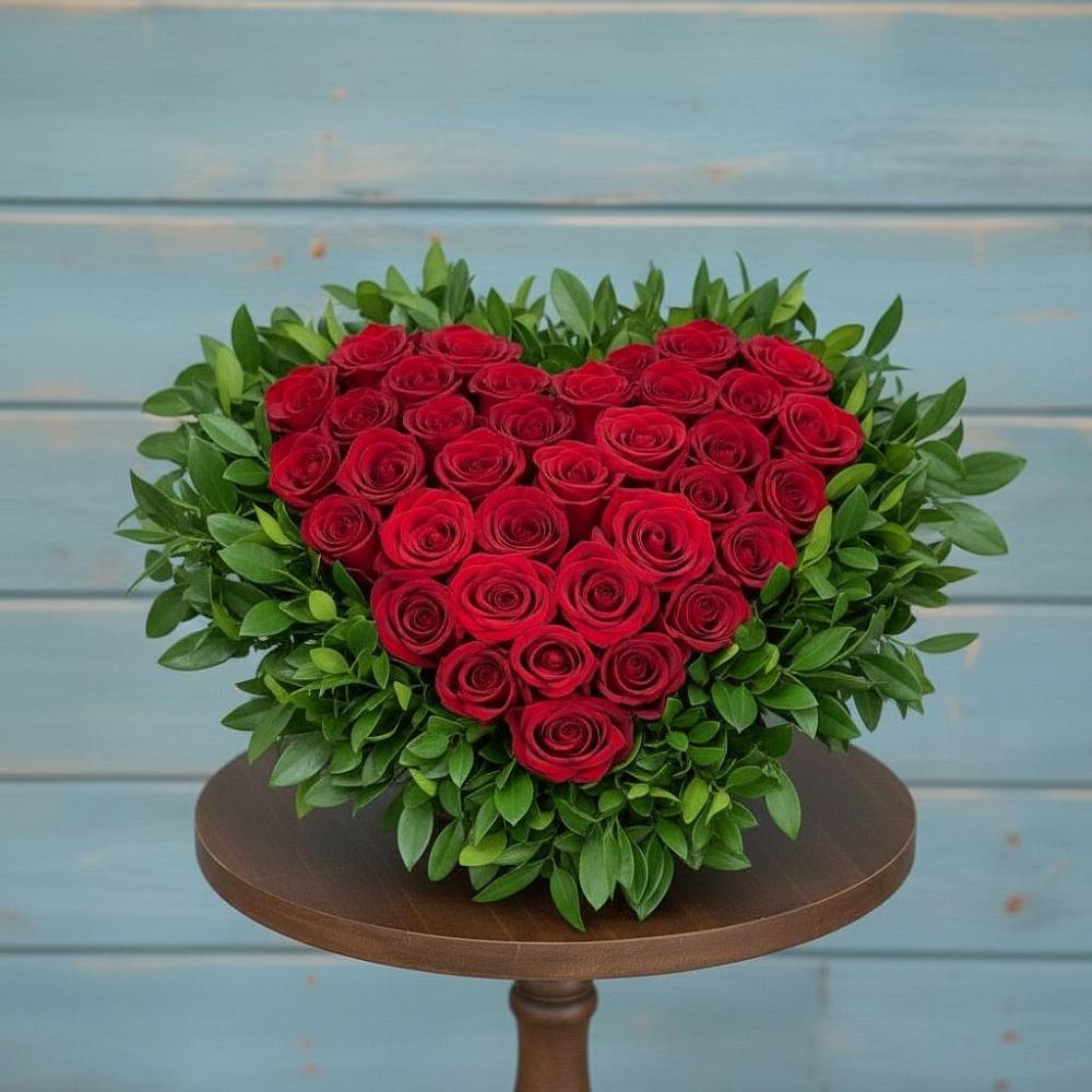 Цветочная композиция из Розы в виде сердца в Вёшенской