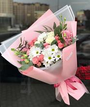 Букет цветов из:  Розы, Лизиантусы и Хризантемы в Вёшенской