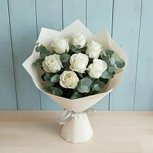 Букет Белые розы в Эвкалипте #REPLACE_PRED# Вёшенской