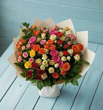 Букет Микс из разноцветных кустовых роз #REPLACE_PRED# Вёшенской